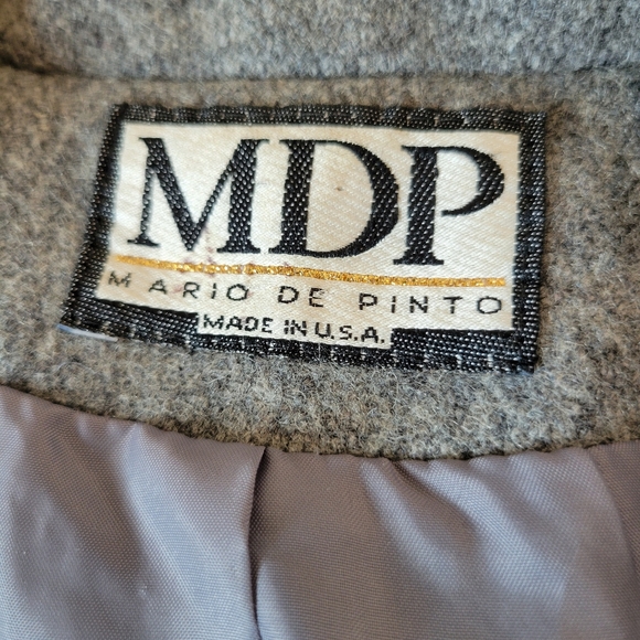 Mario De Pinto | MDP | Chic Gray VTG Double-Breasted Wool Blend Peacoat - Picture 4 of 12